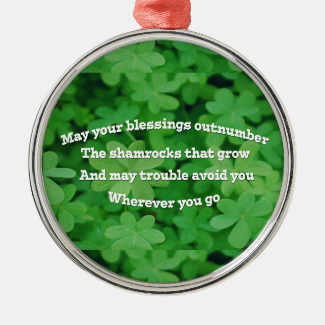 Irish Blessing Ornament Aus Metall (Vorne)