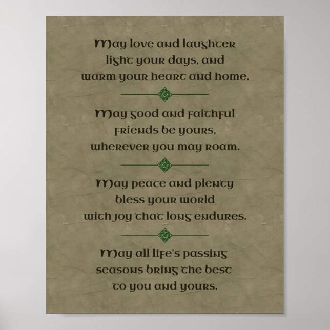 Irish Blessing Poster (Vorne)