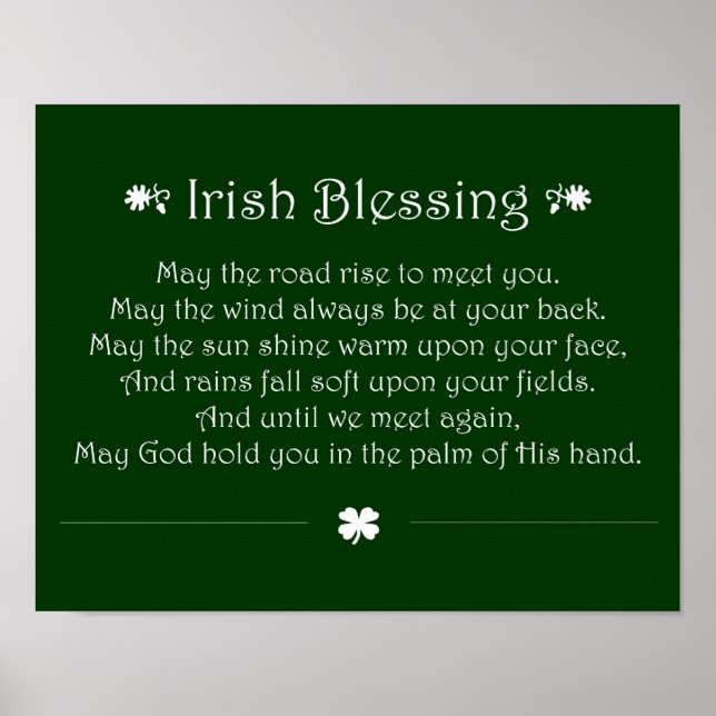 Irish Blessing Poster (Vorne)
