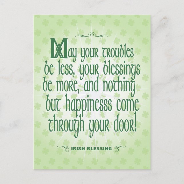 Irish Blessing Postkarte (Vorderseite)