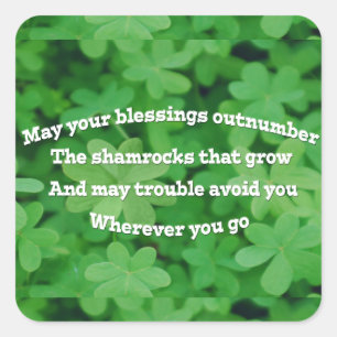 Irish Blessing Quadratischer Aufkleber