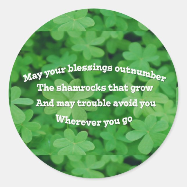 Irish Blessing Runder Aufkleber (Vorderseite)