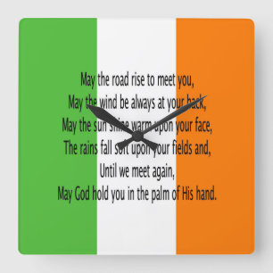Irish Blessing Square Quadratische Wanduhr