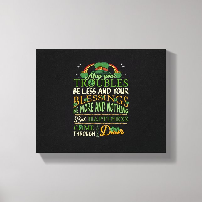 Irish Blessing St Patricks Day Leprechaun Rainbow Leinwanddruck (Vorderseite)
