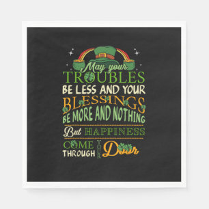 Irish Blessing St Patricks Day Leprechaun Rainbow Serviette