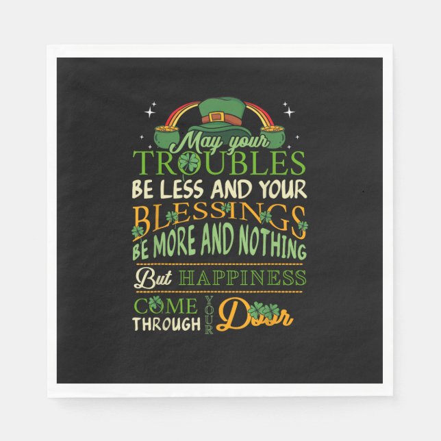 Irish Blessing St Patricks Day Leprechaun Rainbow Serviette (Vorderseite)