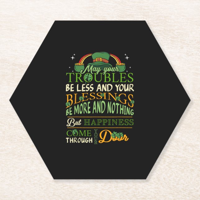 Irish Blessing St Patricks Day Leprechaun Rainbow Untersetzer (Vorderseite)