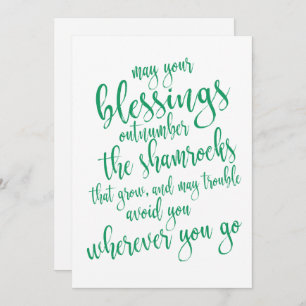 Irish Blessing St Patrick's Day Party Einladung
