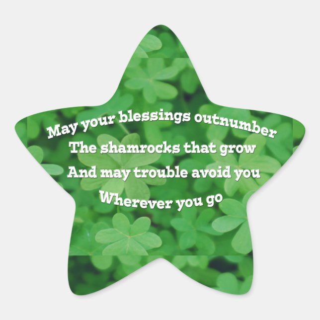 Irish Blessing Stern-Aufkleber (Vorderseite)
