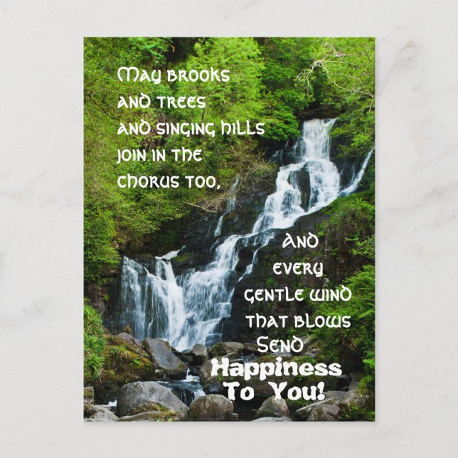 Irish Blessing Torc Waterfall Ireland Postcard Postkarte (Vorderseite)