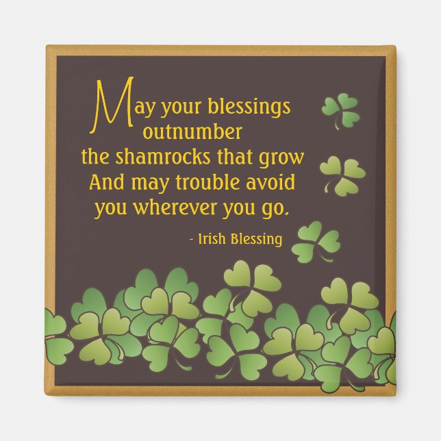 Irish Blessing und Kleeblatts Magnet (Vorne)