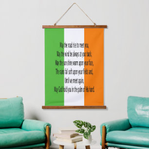 Irish Blessing Wandteppich Mit Holzrahmen