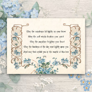 Irish Blessing with Elegant Floral Border Postkarte