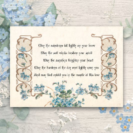 Irish Blessing with Elegant Floral Border Postkarte