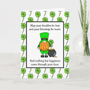 Irish Blessing Zum St. Patrick's Day Gnome Karte