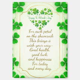Irish blessings and shamrocks are symbols of luck magnet