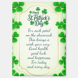 Irish blessings and shamrocks are symbols of luck magnet
