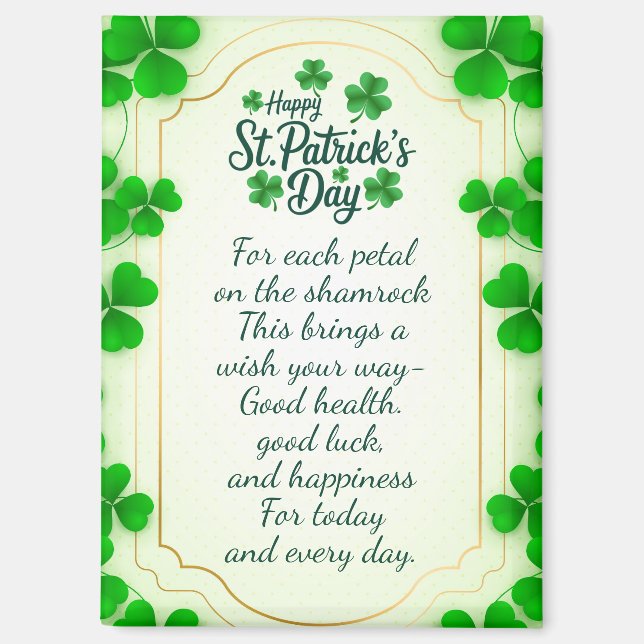 Irish blessings and shamrocks are symbols of luck magnet (Vorderseite)
