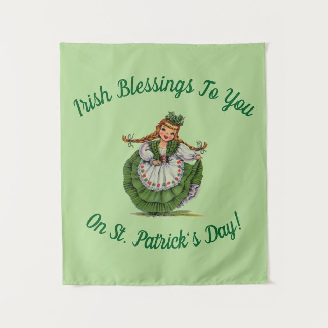 Irish Blessings Lass Wandteppich (Vorderseite)