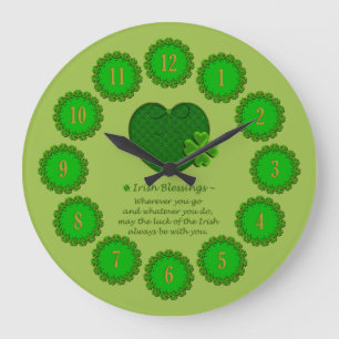 Irish Blessings-Round Wall Clock Große Wanduhr