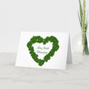 Irish Blessings Shamrock Herz Karte