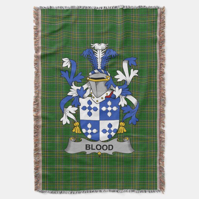 Irish Blood Coat of Arms Familienwappen Irland Decke (Vorderseite Vertikal)