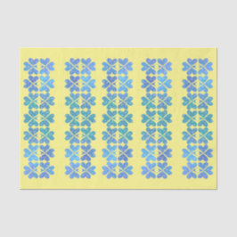 Irish Blue Textured Kleeblatts auf Gelb Seidenpapier