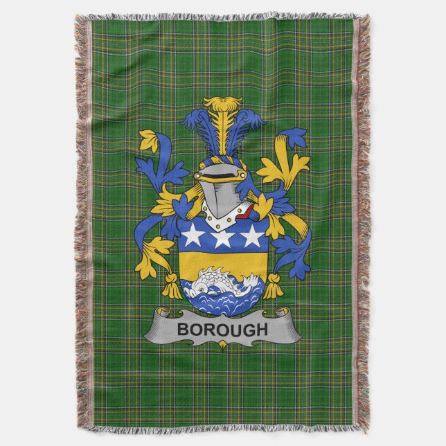 Irish Borough Coat of Arms Familienwappen Irland Decke (Vorderseite Vertikal)