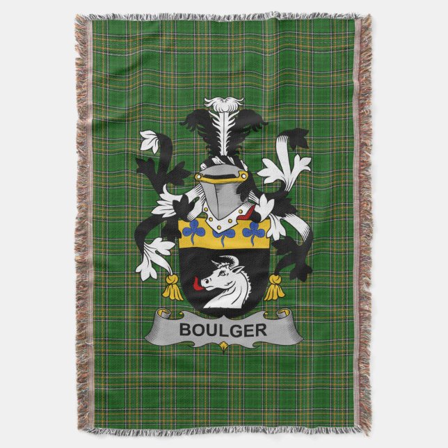 Irish Boulger oder O_Bolger Coat of Arms Family Cr Decke (Vorderseite Vertikal)