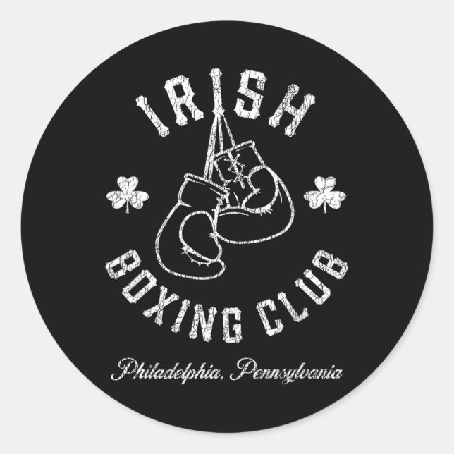 Irish Boxing Club - Boxhandschuhe Philadelphia Runder Aufkleber (Vorderseite)