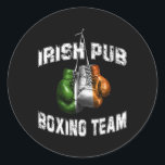 Irish Boxing Funny Ireland Flag - Irish Pub  Runder Aufkleber<br><div class="desc">Irish Boxing Funny Ireland Flag - Irish Pub</div>