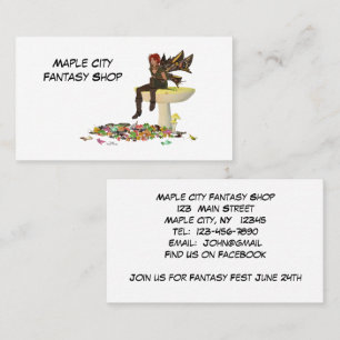 Irish Boy Fairy auf Mushroom Business Card Visitenkarte