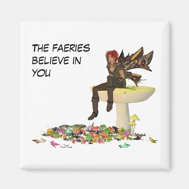 Irish Boy Fairy auf Mushroom Magnet (Vorne)