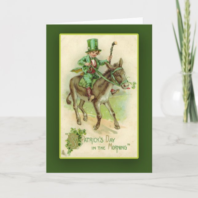Irish Boy on Donkey St. Patrick's Day Cards Karte (Vorderseite)