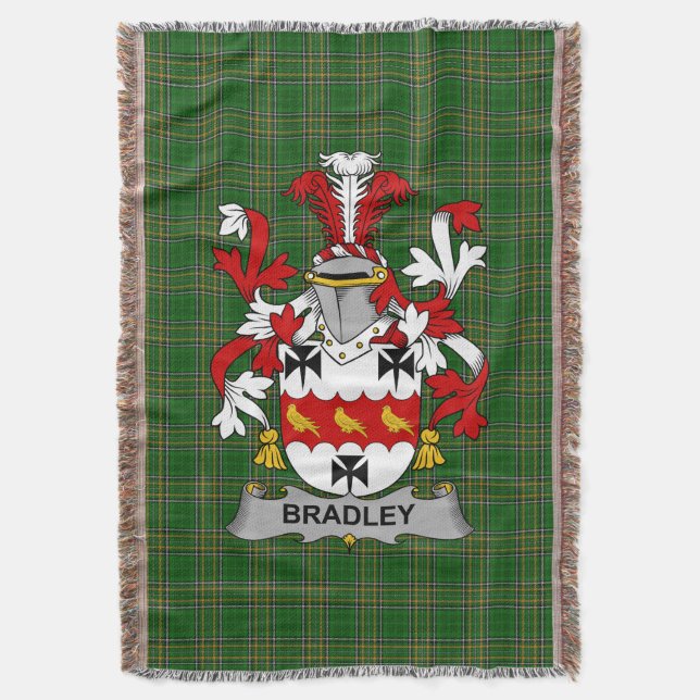 Irish Bradley Coat of Arms Familienwappen Irland Decke (Vorderseite Vertikal)