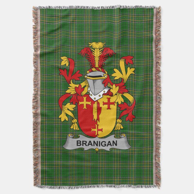 Irish Branigan oder O_Branagan Coat of Arms Family Decke (Vorderseite Vertikal)
