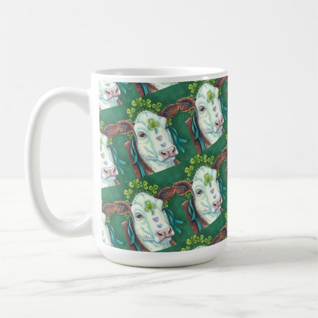 IRISH BRED ST. PATRICK'S DAHEIFER, KLEEBLATT COW KAFFEETASSE (Links)