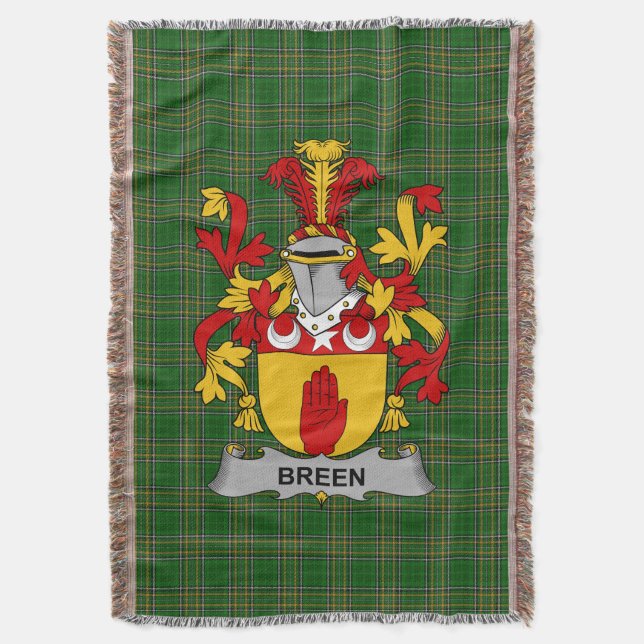 Irish Breen oder O_Breen Coat of Arms Familienwapp Decke (Vorderseite Vertikal)