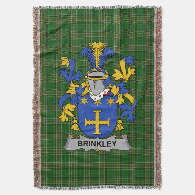Irish Brinkley Coat of Arms Familienwappen Irland Decke (Vorderseite Vertikal)