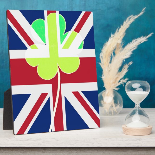 Irish British Flag Kleeblatt Clover St Patrick Ver Fotoplatte (Seite)