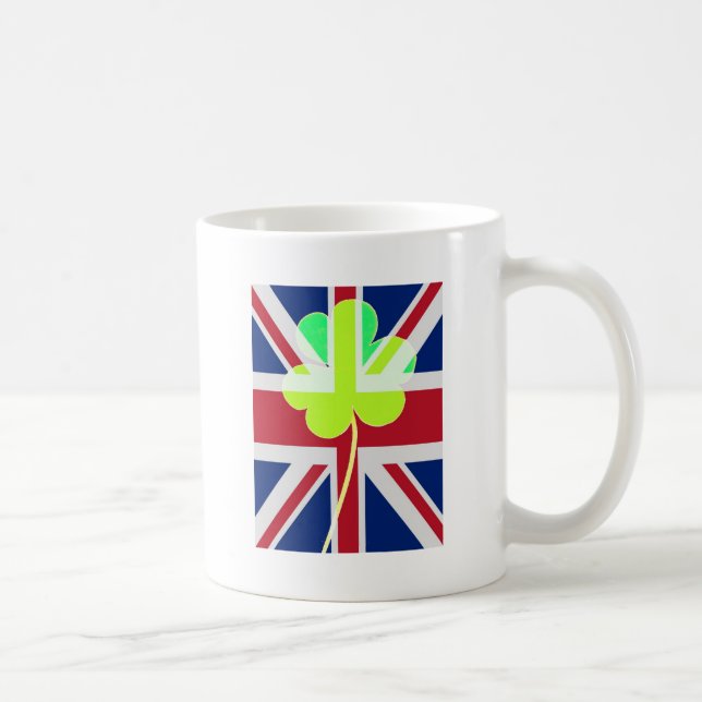 Irish British Flag Kleeblatt Clover St Patrick Ver Tasse (Rechts)