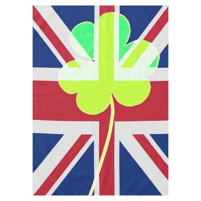 Irish British Flag Kleeblatt Clover St Patrick Ver Tischdecke (Vorderseite)