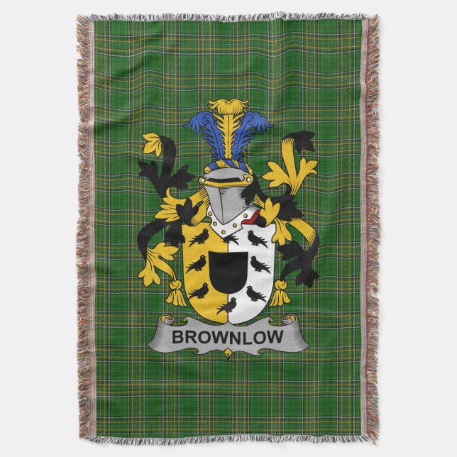 Irish Brownlow Coat of Arms Familienwappen Irland Decke (Vorderseite Vertikal)