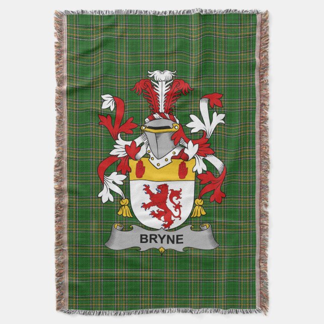 Irish Bryne oder Brinn Coat of Arms Familienwappen Decke (Vorderseite Vertikal)