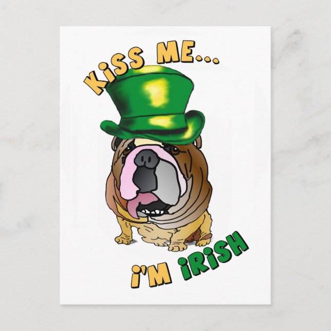 Irish Bulldog Postcard Postkarte (Vorderseite)