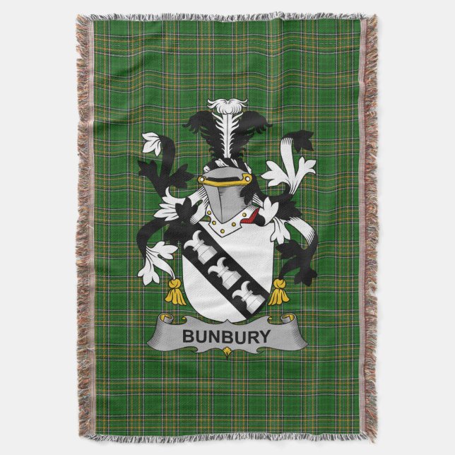 Irish Bunbury Coat of Arms Familienwappen Irland Decke (Vorderseite Vertikal)