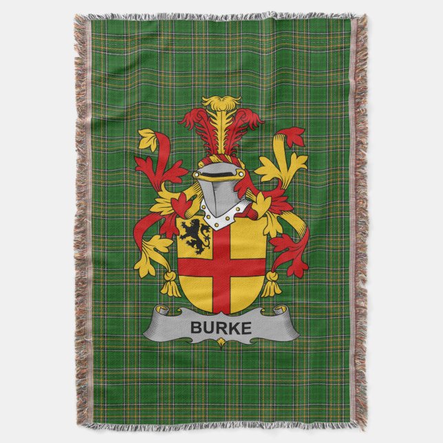 Irish Burke Coat of Arms Familienwappen Irland Decke (Vorderseite Vertikal)