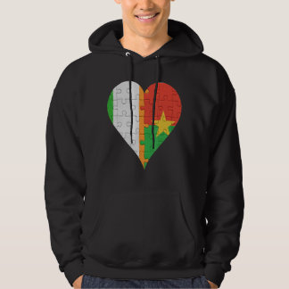 Irish Burkinabe Flag Herz Hoodie