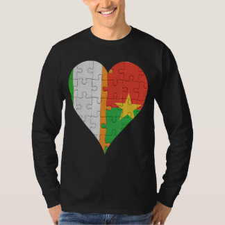 Irish Burkinabe Flag Herz T-Shirt