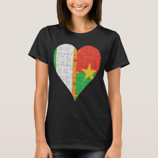 Irish Burkinabe Flag Herz T-Shirt